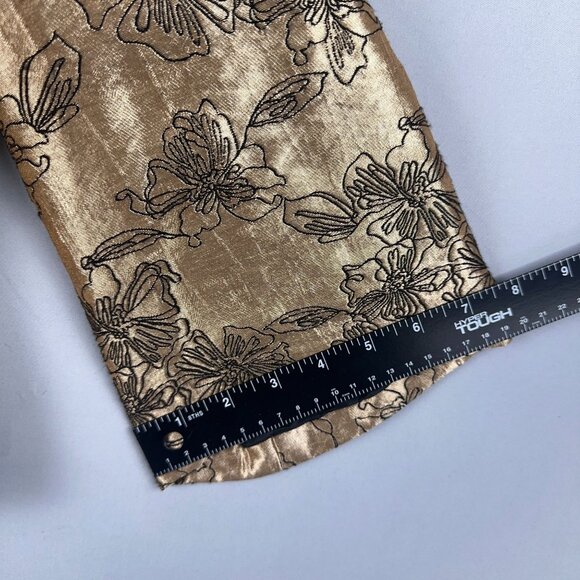 Nine West Blazer Suit Jacket Cropped Womens Size 4 Floral Button Front Gold - Picture 8 of 11